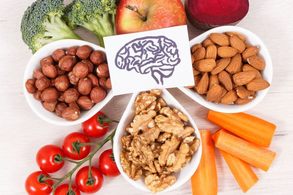nøtter og grønnsaker er bra for hukommelsen og hjernen